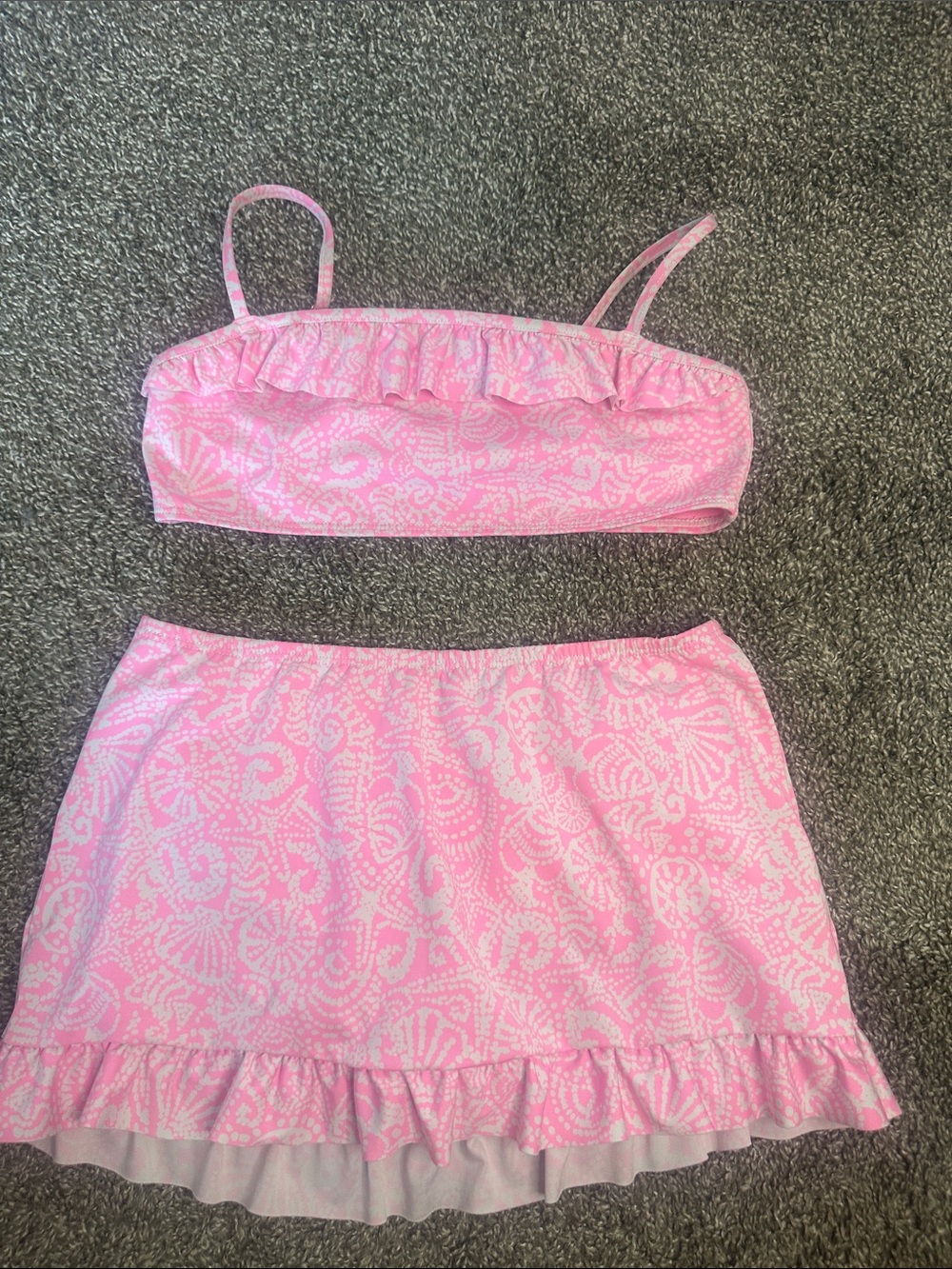 Lilly Pulitzer Pink Paisley Ruffle Bandeau Set